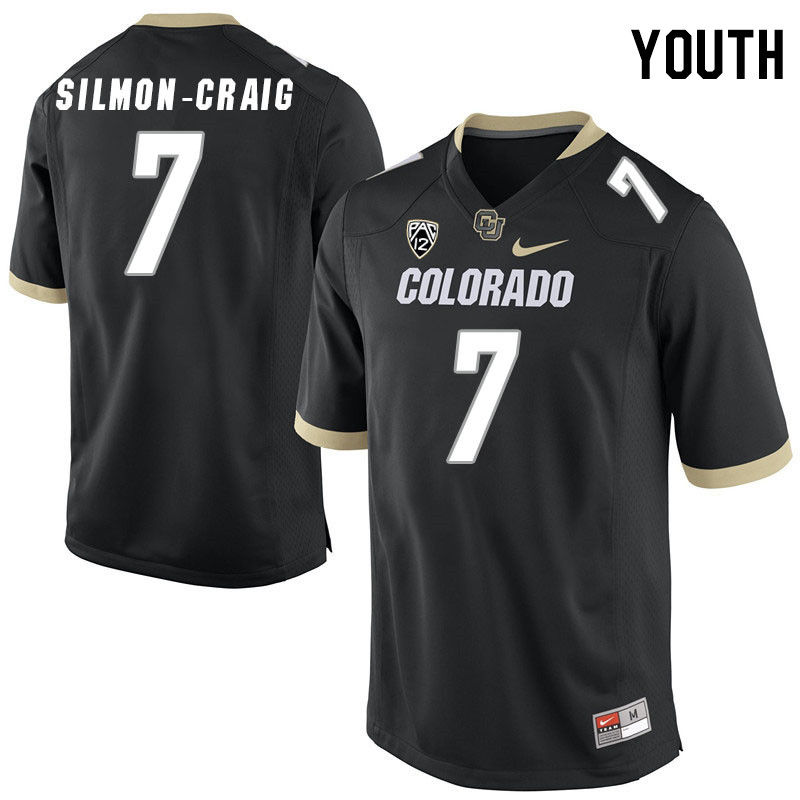 Youth #7 Cam'Ron Silmon-Craig Colorado Buffaloes College Football Jerseys Stitched Sale-Black - Click Image to Close